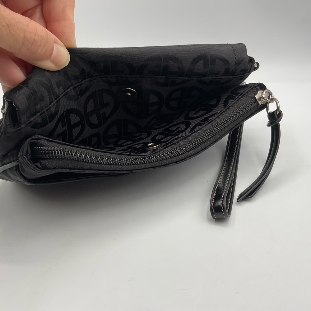 Giani Bernini Wristlet Purse Clutch Bag Zip Pocket Black 5 Compartment Small - Picture 8 of 13